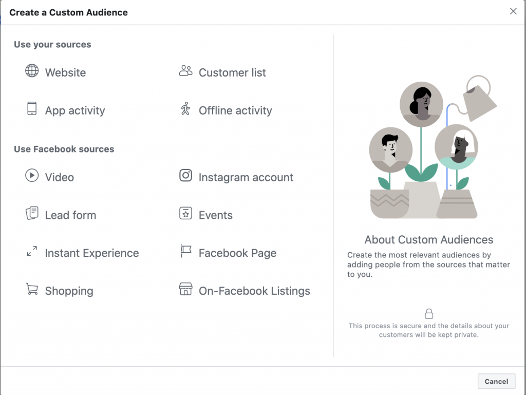 Facebook create a custom audience